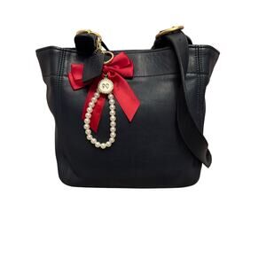 RARE Vintage Coach 4157 Navy Pocket Tote Shoulder Bag | 70s 80s Glove-Tanned